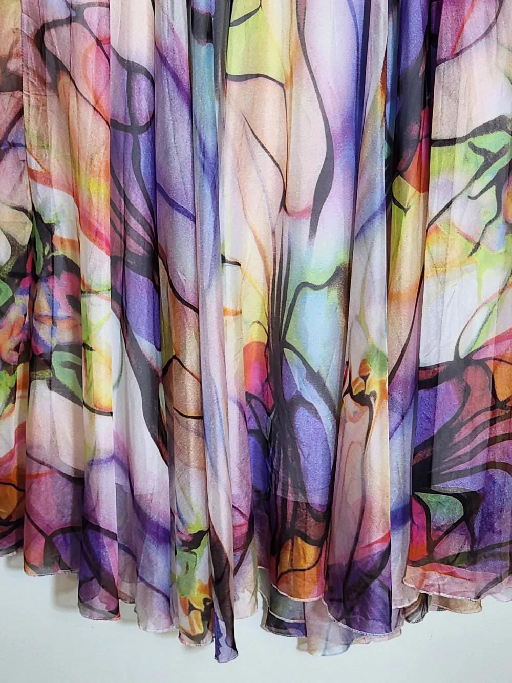 Afibi Colorful Watercolor Boho Maxi Skirt Size 3XL NWT
